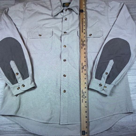 Cabela's Casual Cream Shirt with Gray Patches - Picture 3 of 6